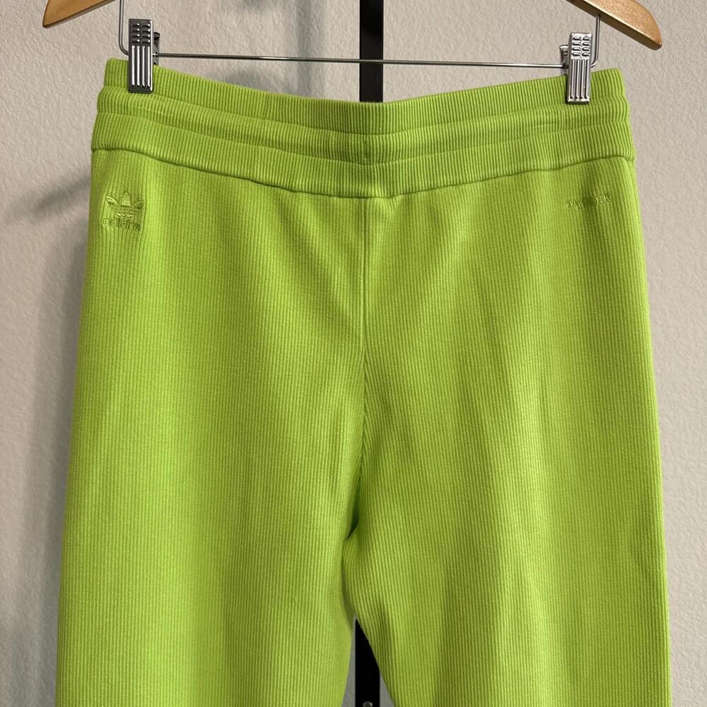 NWT Adidas X Ivy Park Lime Green Heavy Knit Ribbed Jogger Sweatpants - MED - Picture 6 of 12